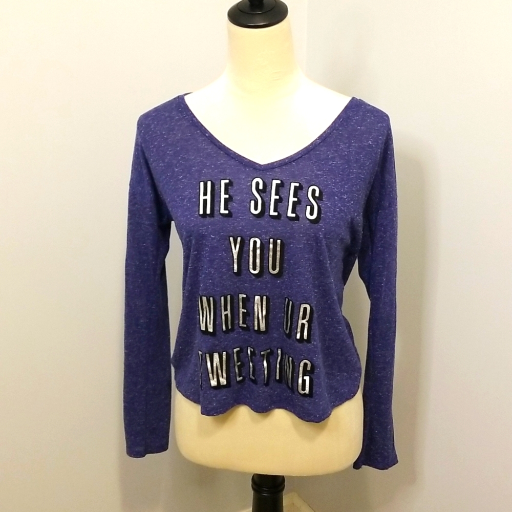 Victoria's secret he sees you when you're tweeting tee XSmall